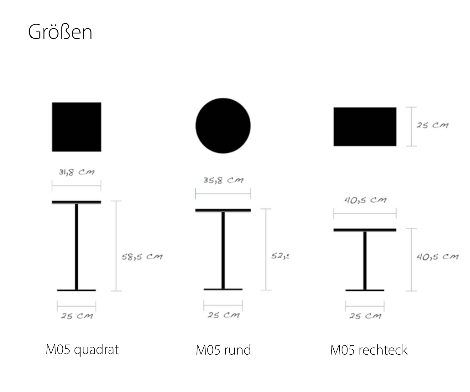 S+ M5 bijzettafel met afneembaar dienblad Maten
