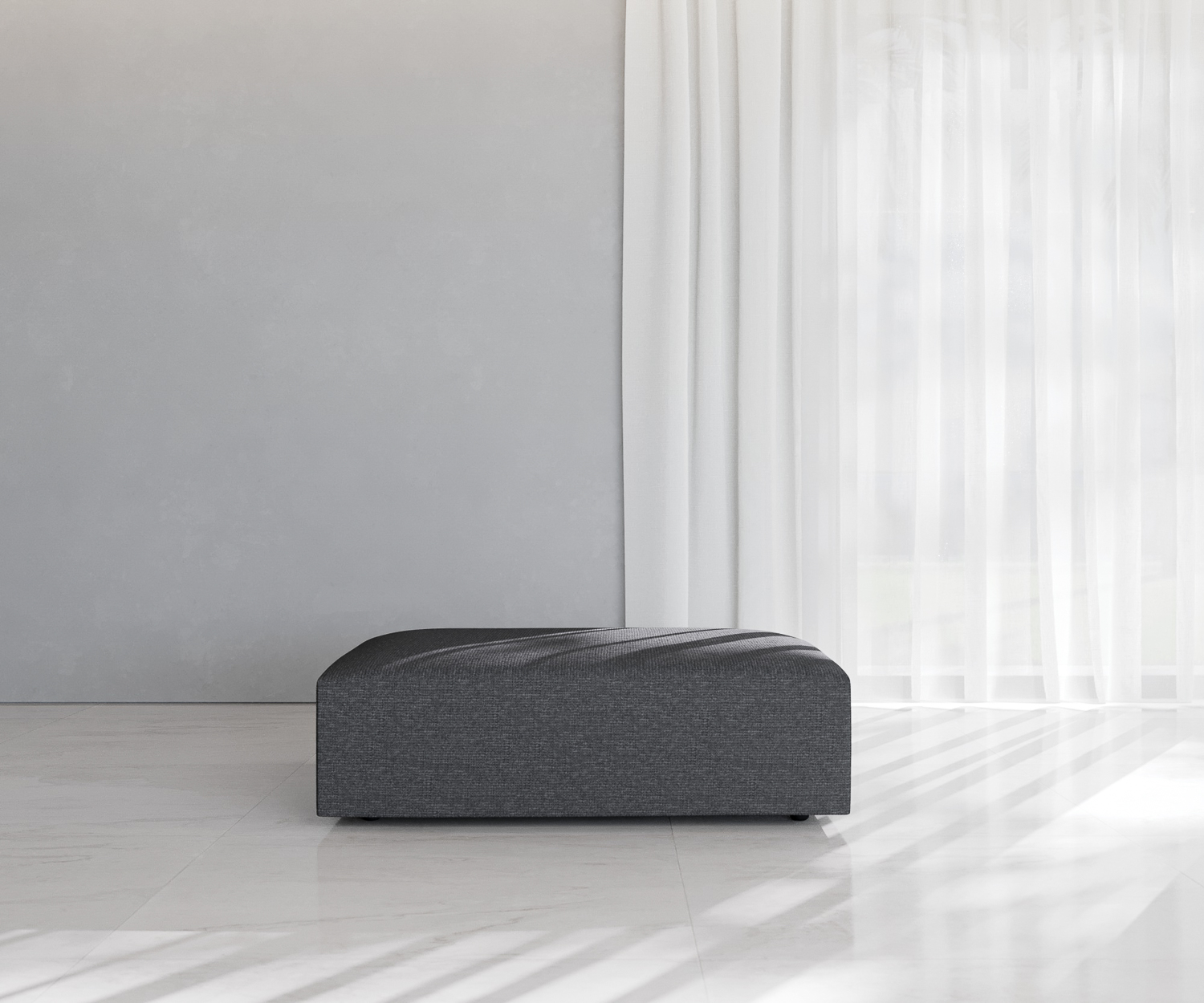 Prostoria Match Design Hocker Mittelgrau Bezug fuer couch sofa wohnzimmermoebel exklusiv modern hochwertig bequem seitlich