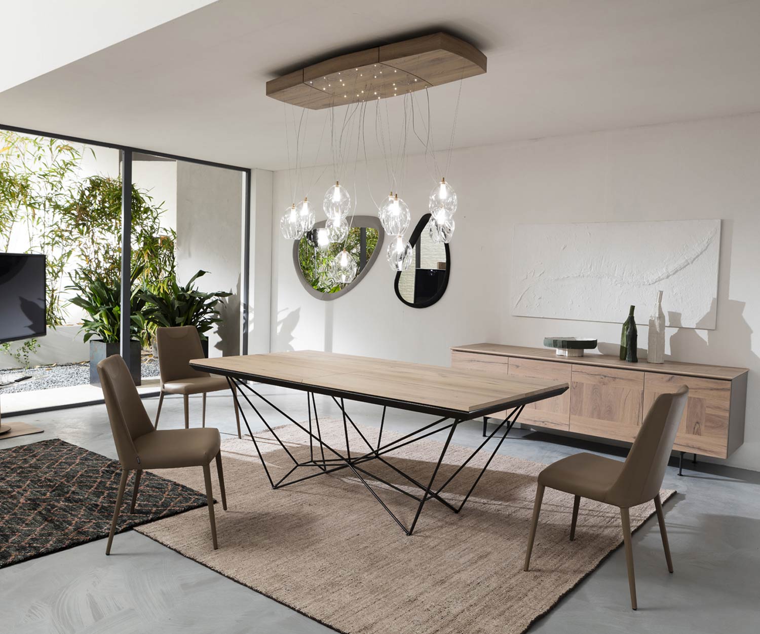 Hochwertiger Ozzio Design Esstisch Fil8 T238 in Eiche Natur ausziehbar
