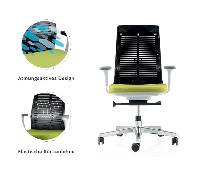 ICF Pyla Ergonomischer Buerostuhl mit atmungsaktiver Rueckenlehne