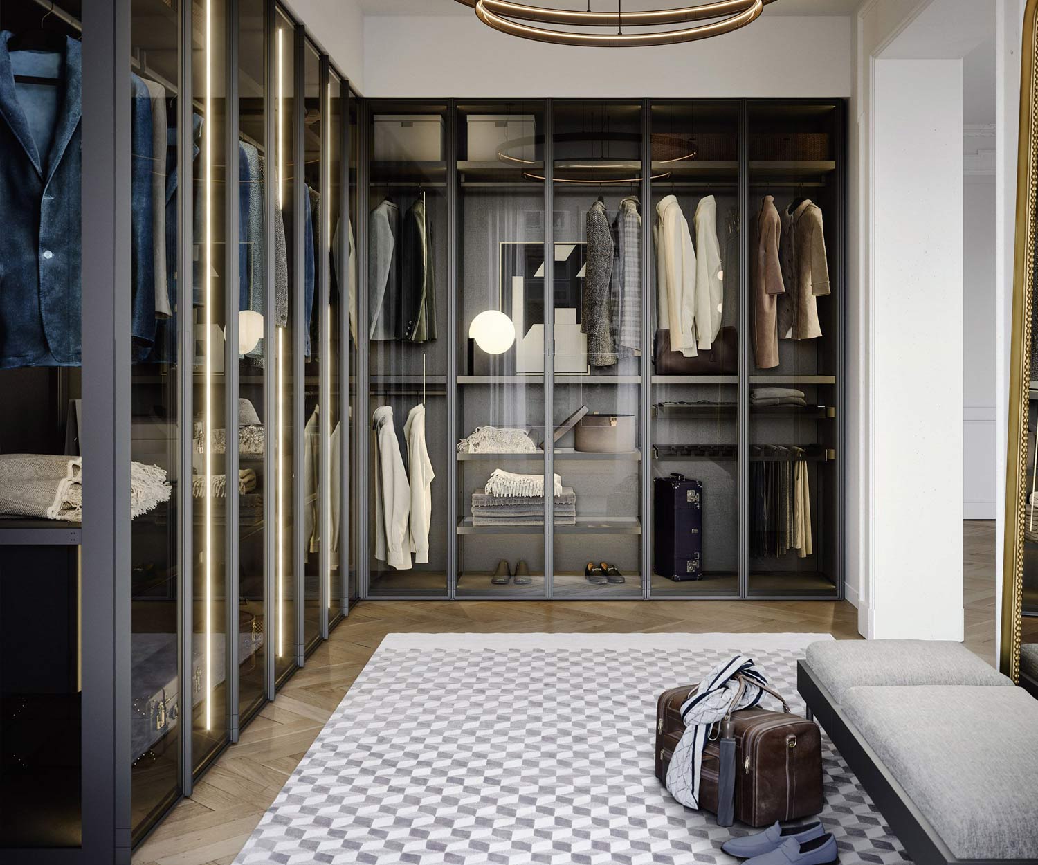 Novamobili Armoire Perry portes vitrées