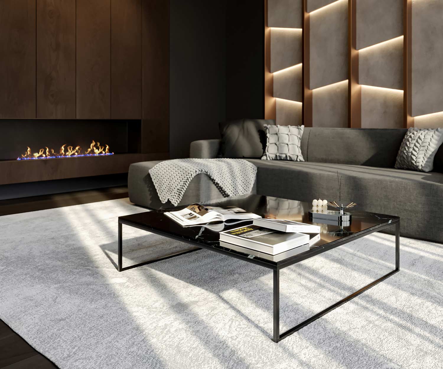 Salon Design Marbre Table basse minimaliste