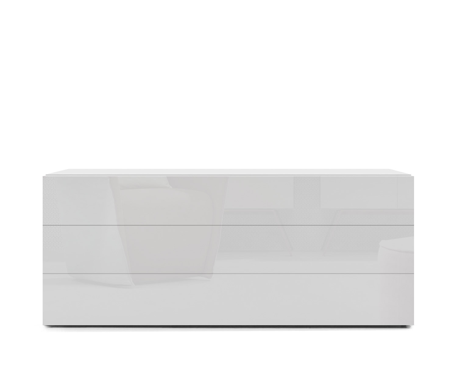 Novamobili Kommode Easy 3 Schubladen weiß Hochglanz glänzend B 128cm