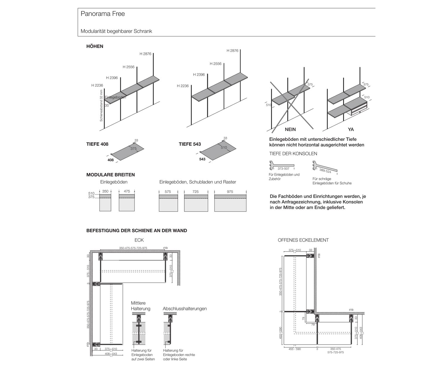 Livitalia Design Panorama Système de dressing Accessoires avec croquis