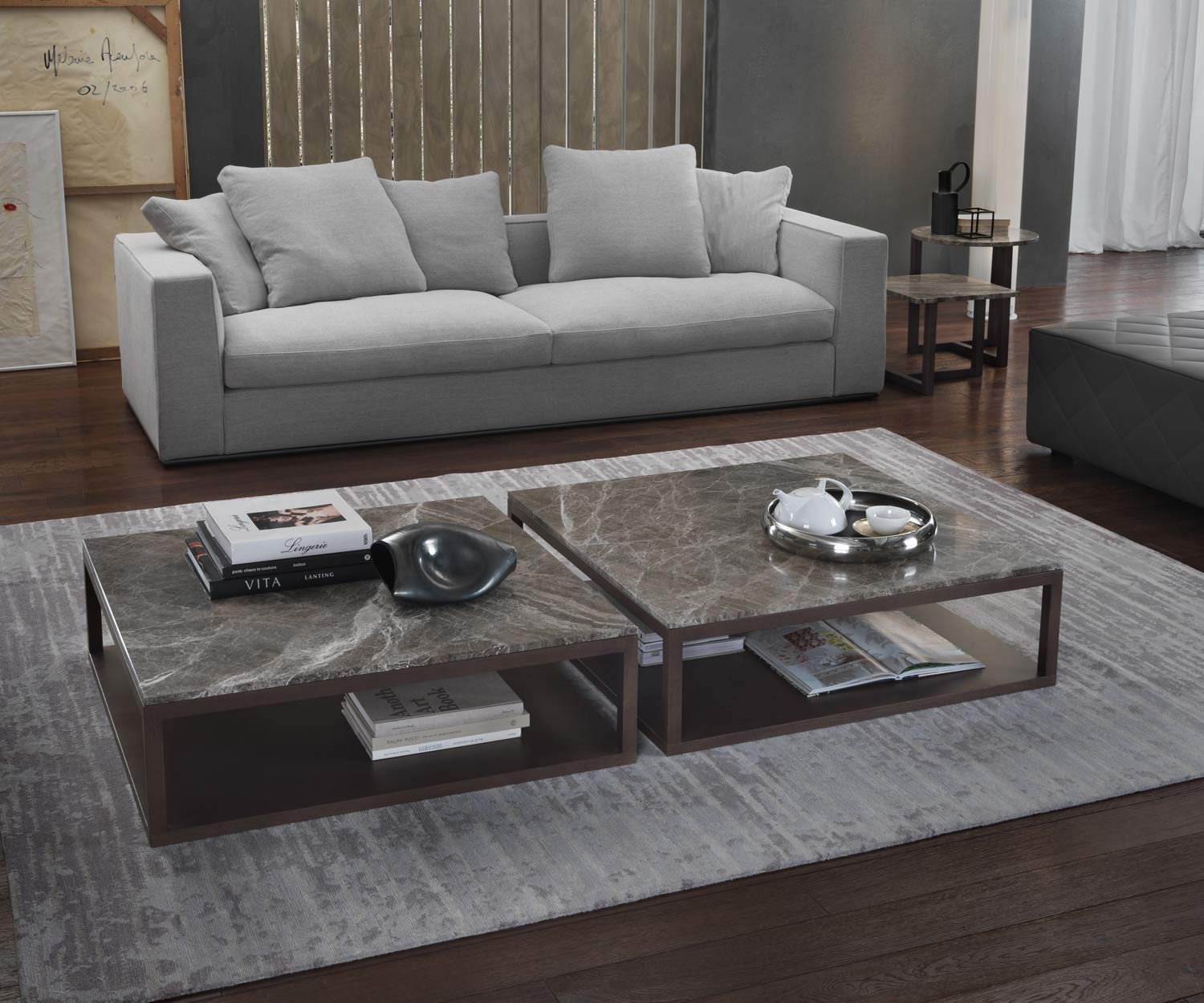 Marron Marelli Table basse design Stone en Perfetto Mamor