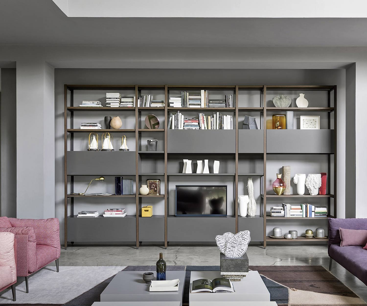 Exklusives Novamobili Design Metallregal Pontile Regalsystem