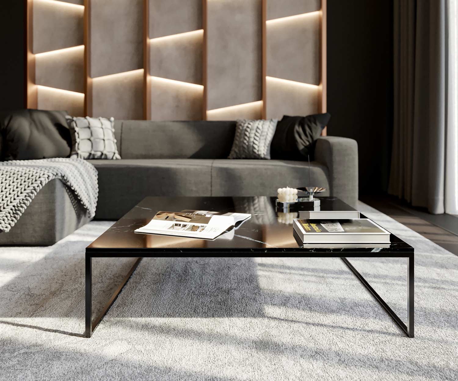 Moderne Table basse en marbre Design Black