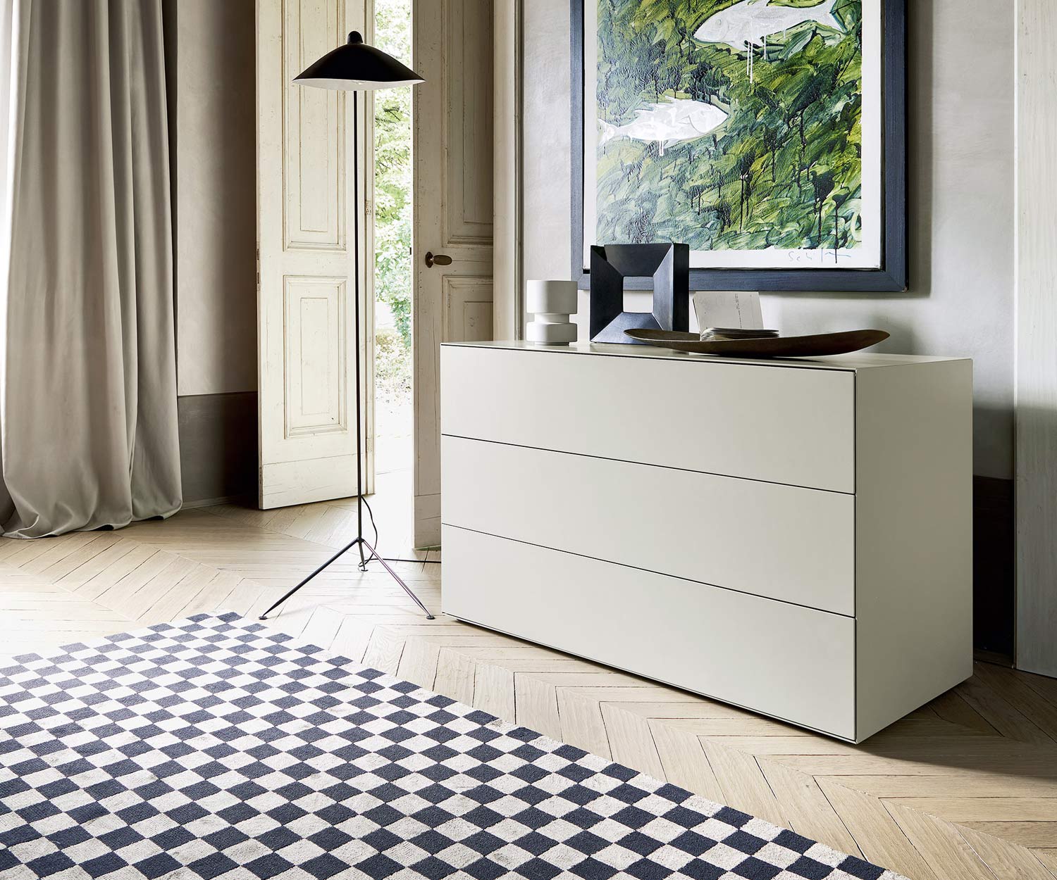 Exklusive Livitalia Ecletto Design Kommode Weiß Matt