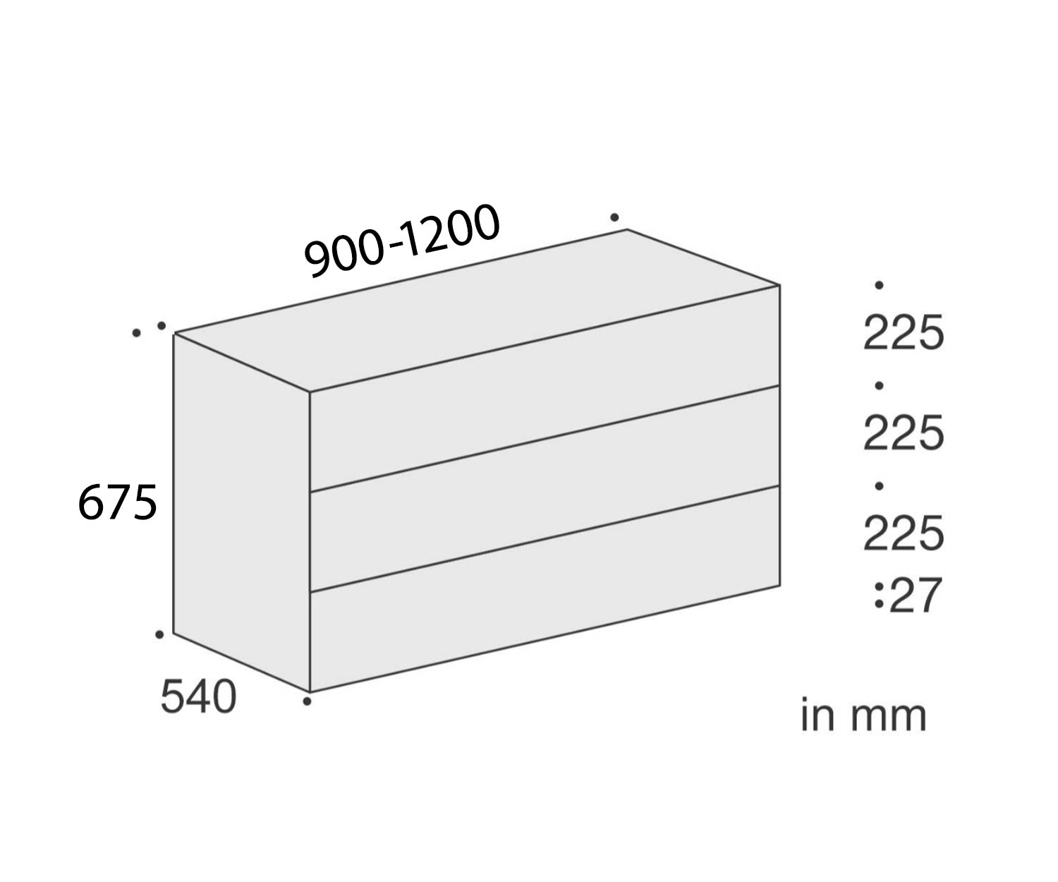 Livitalia Ecletto design chest of drawers sketch sizes dimensions