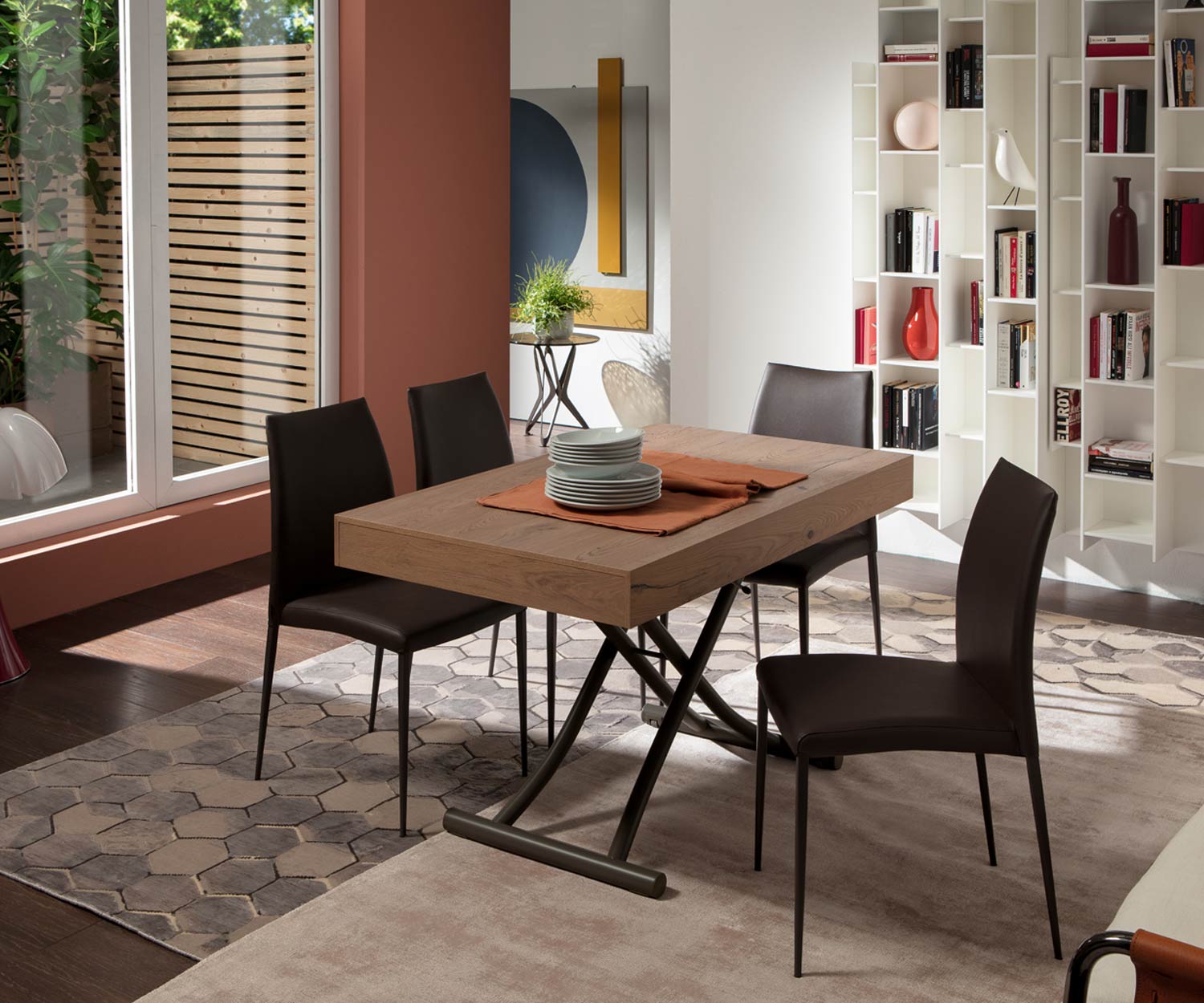 Ozzio Newood Tisch T123 Beton Zement Optik