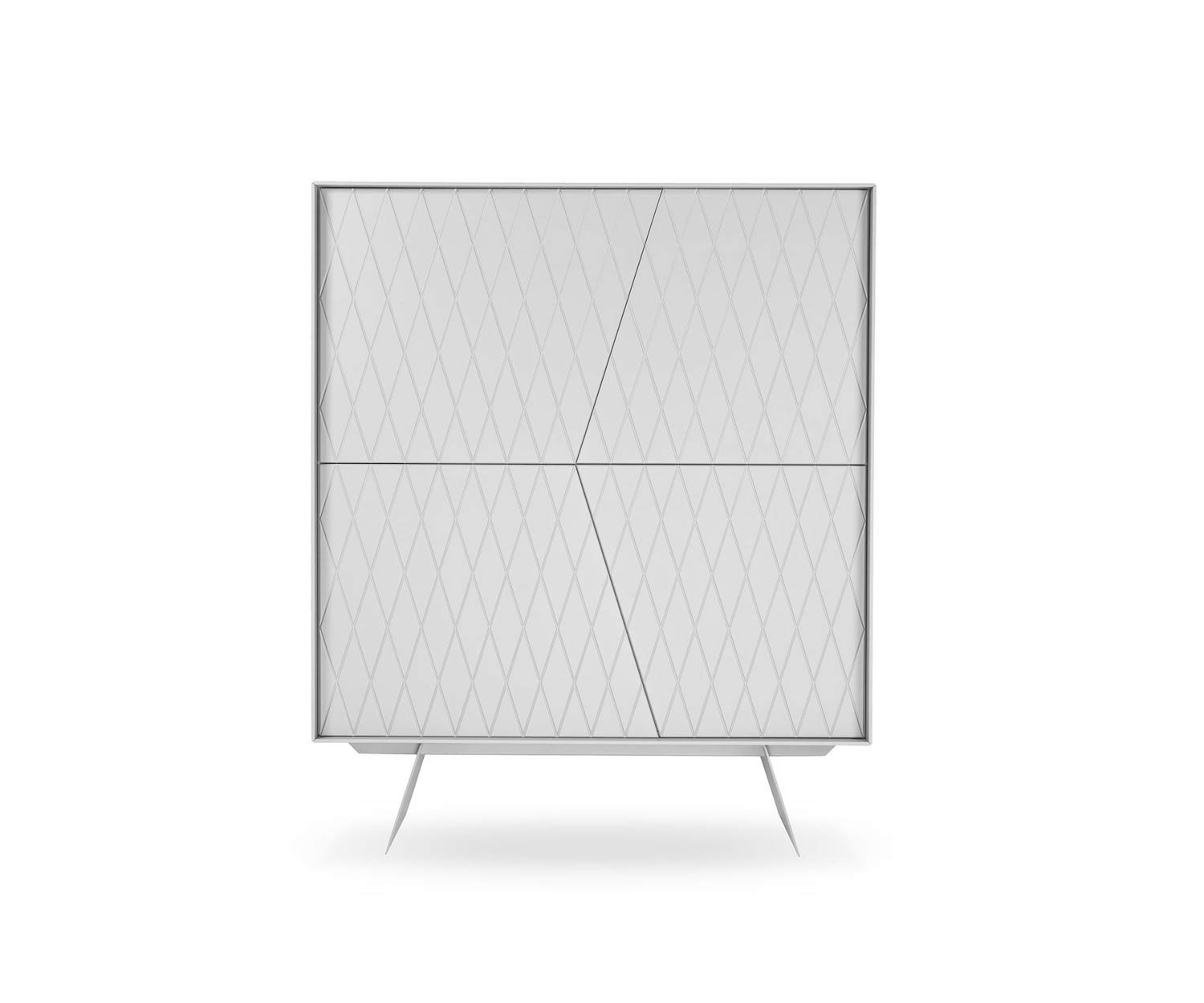 al2 Design Highboard e klipse 009 in Weiß Matt mit Rautenmusterung