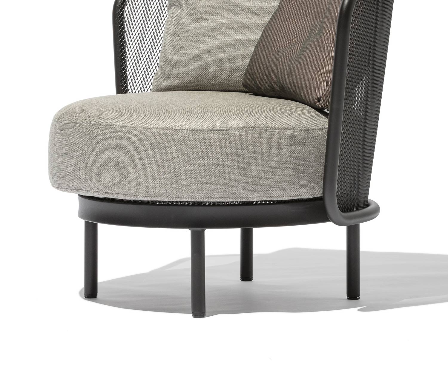 Todus Baza Round Design Fauteuil de cocktail avec détail Structure en acier inoxydable Pieds