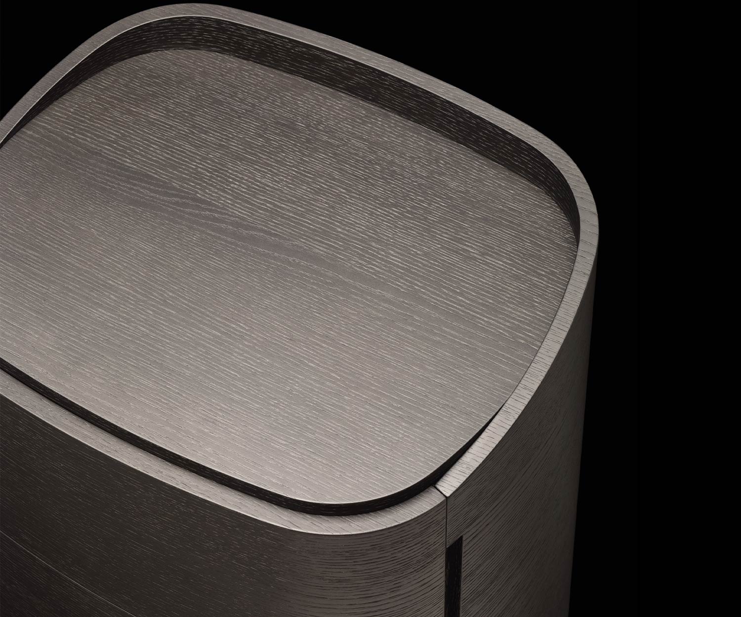 Exklusive Livitalia Design Hochkommode Round in Eiche Braun