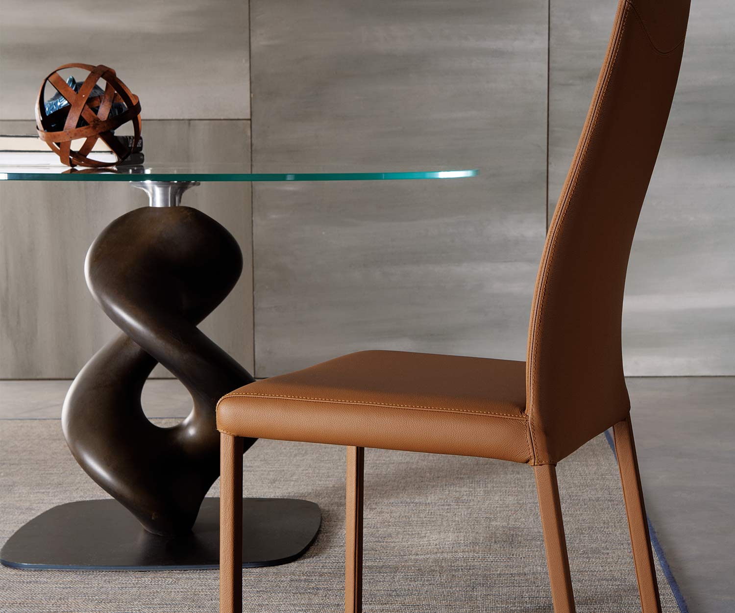 Ozzio Blitz cognac leren stoel