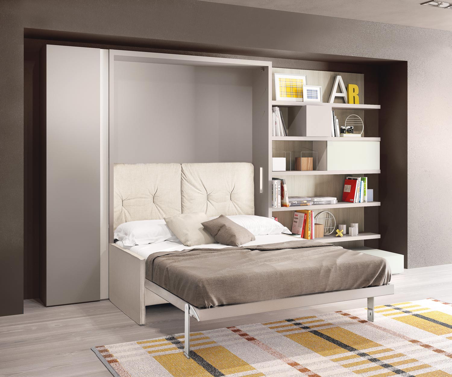 Modern Clei Penelope 2 design foldaway bed with sofa 160x200