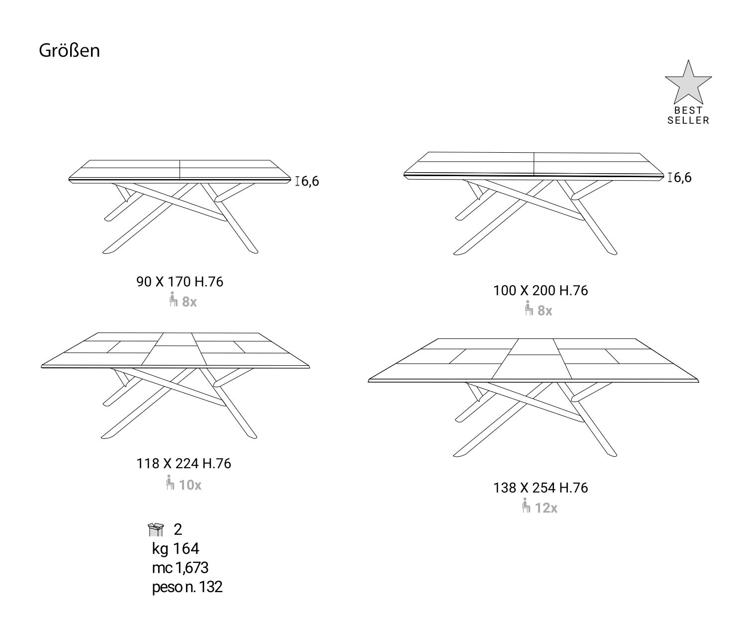 Design Esstisch Detail Abmessungen Bauplan Skizze Größe Maße Größenangaben
