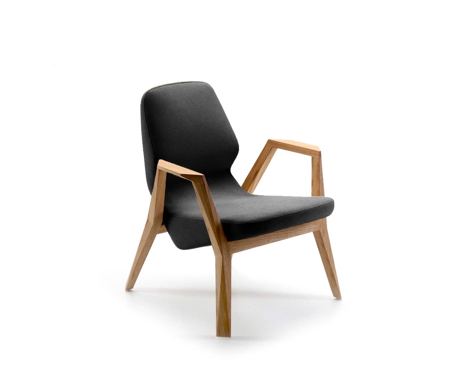 Prostoria Sedia lounge dal design obliquo in nero