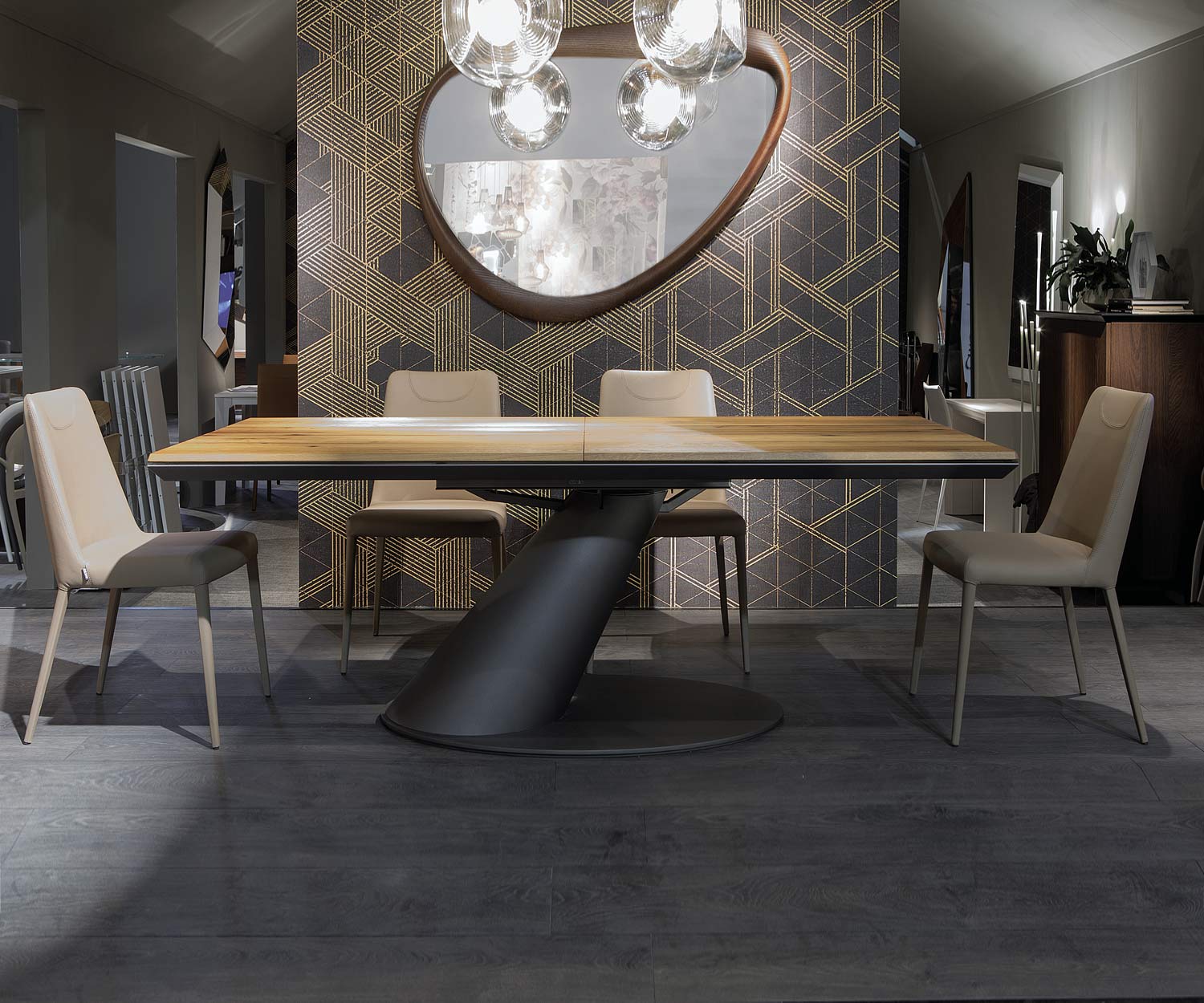 Ozzio Sofia gestoffeerde design eetkamerstoel beige