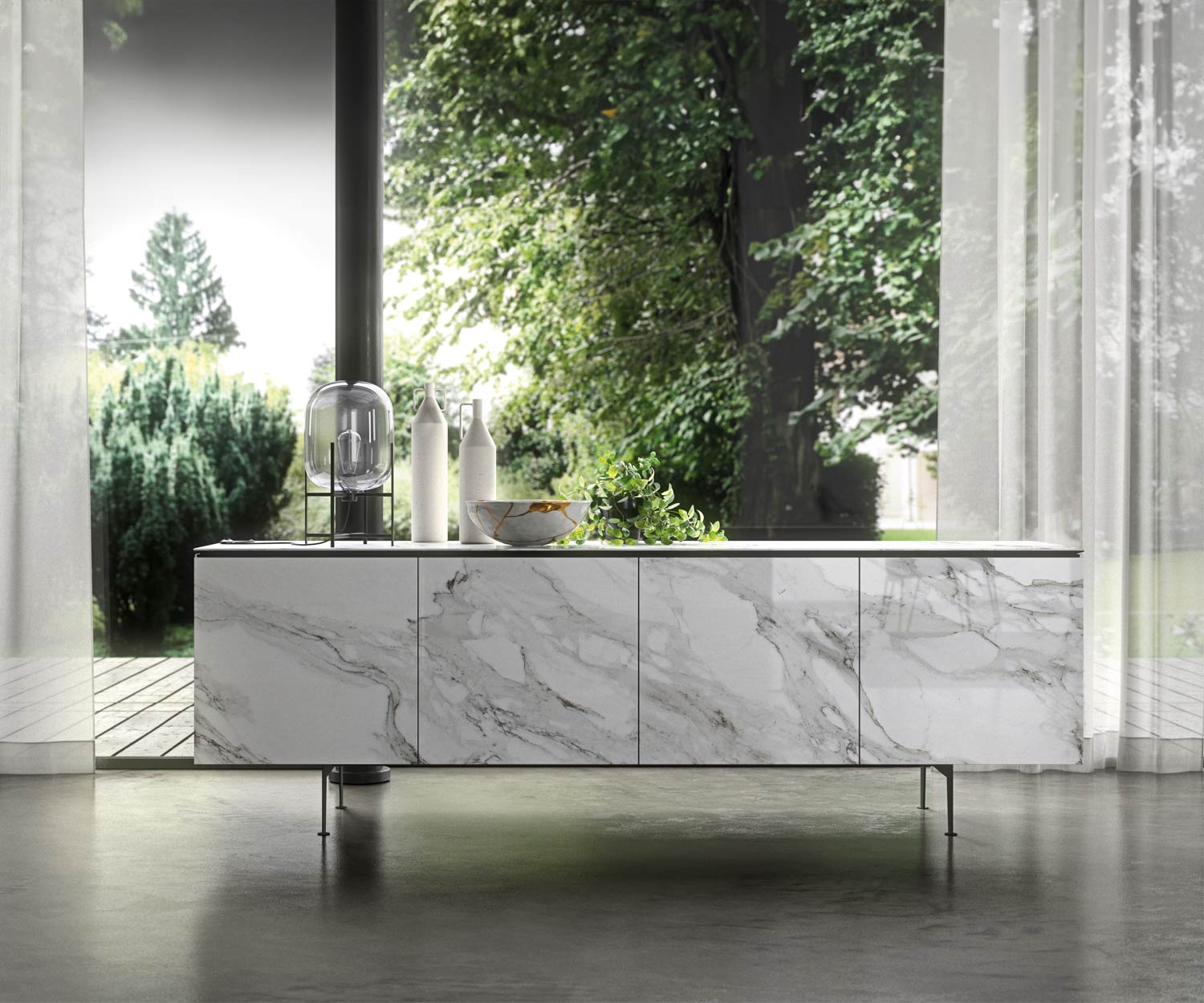 Hochwertiges Design Sideboard auf fuessen 210 cm