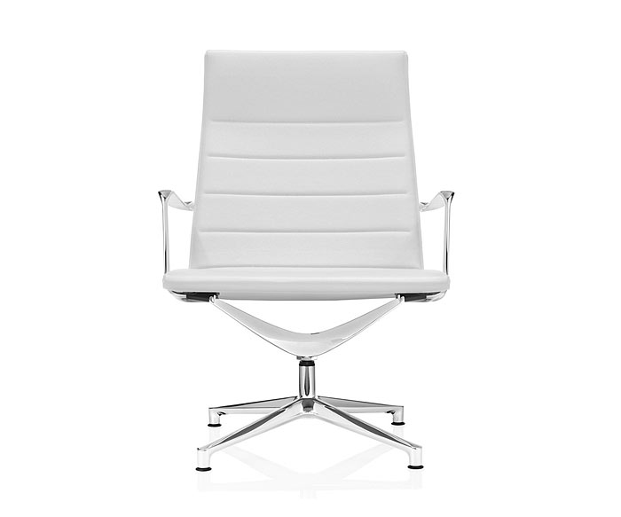 ICF Valea Lounge Frontal in pelle bianca