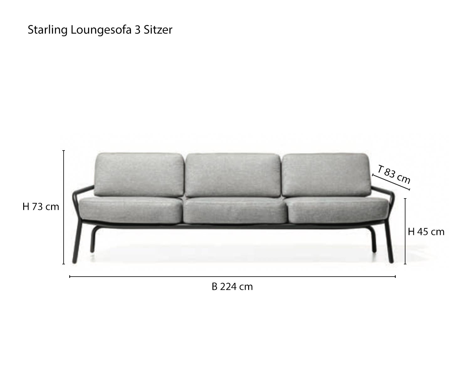 3 Sitzer Skizze vom Todus Starling Designer Balkonsofa 