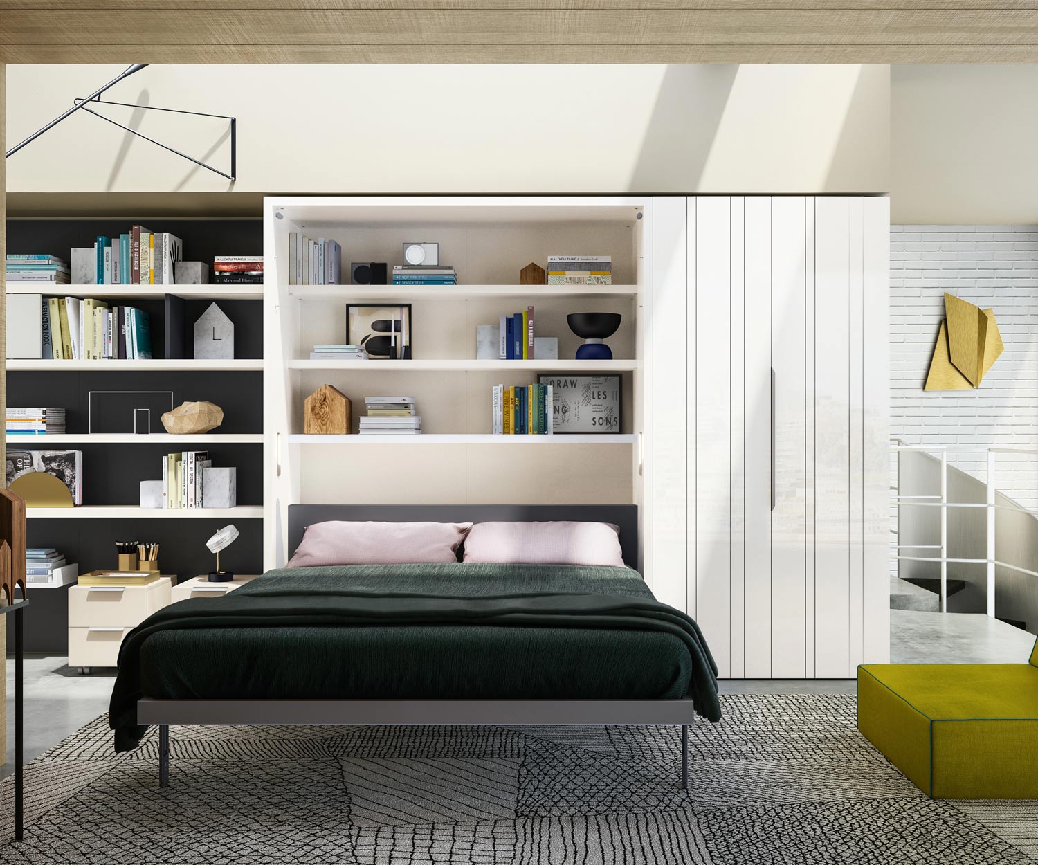 Modernes Clei Penelope 2 Dining Designer Schrankbett mit Esstisch