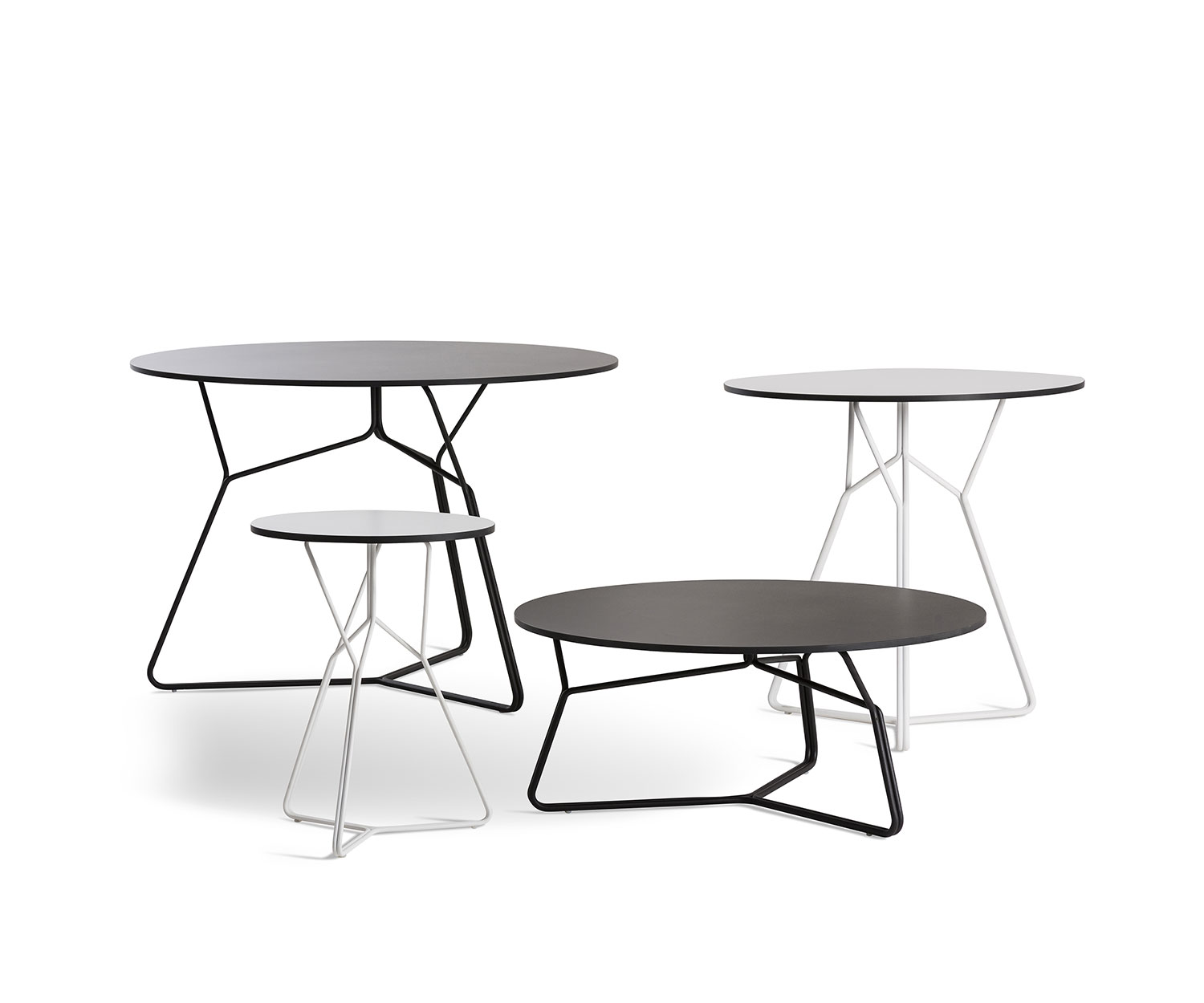 Oasiq Table de jardin ronde design en acier inoxydable, anthracite