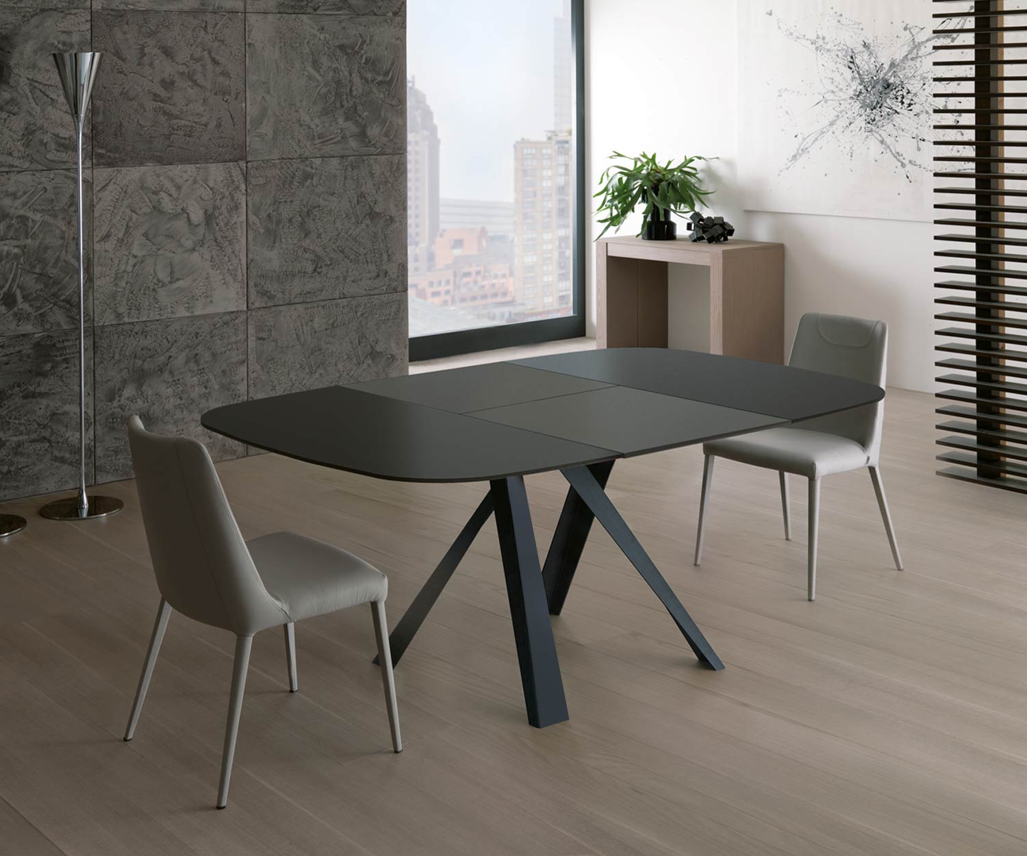 Ozzio Tisch Bombo T245 Glas Beige (Crema)