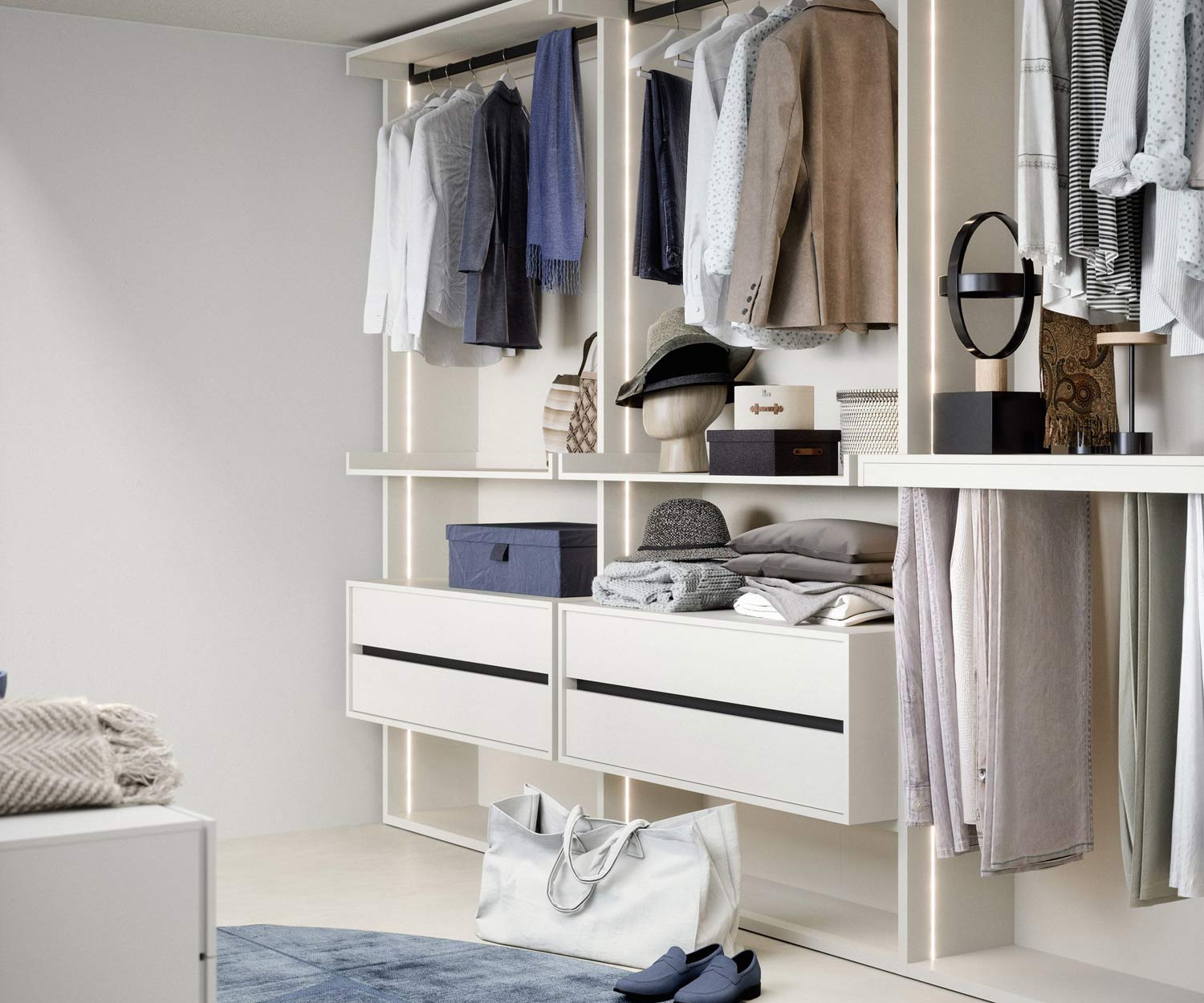 Design Ankleide Kleiderschrank Dunkelgrau Matt Novamobili Benn