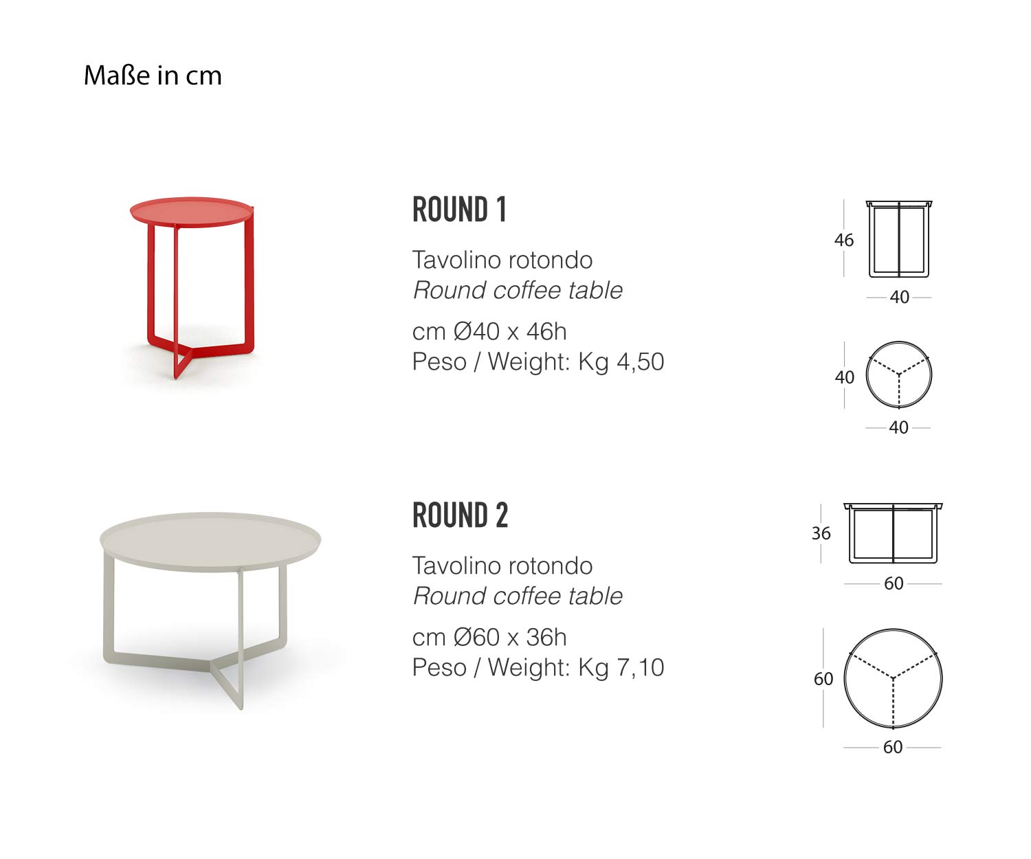 MEME Design Round side table Dimensions Dimensions Sketch Sizes