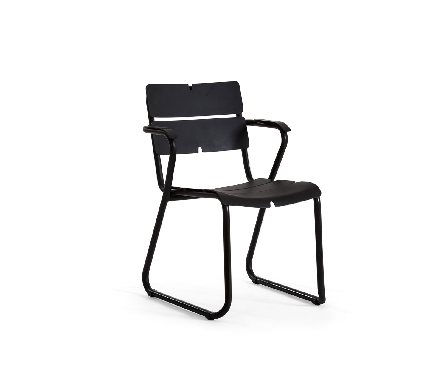 Chaise empilable Oasiq Corail accoudoirs pour le jardin en anthracite