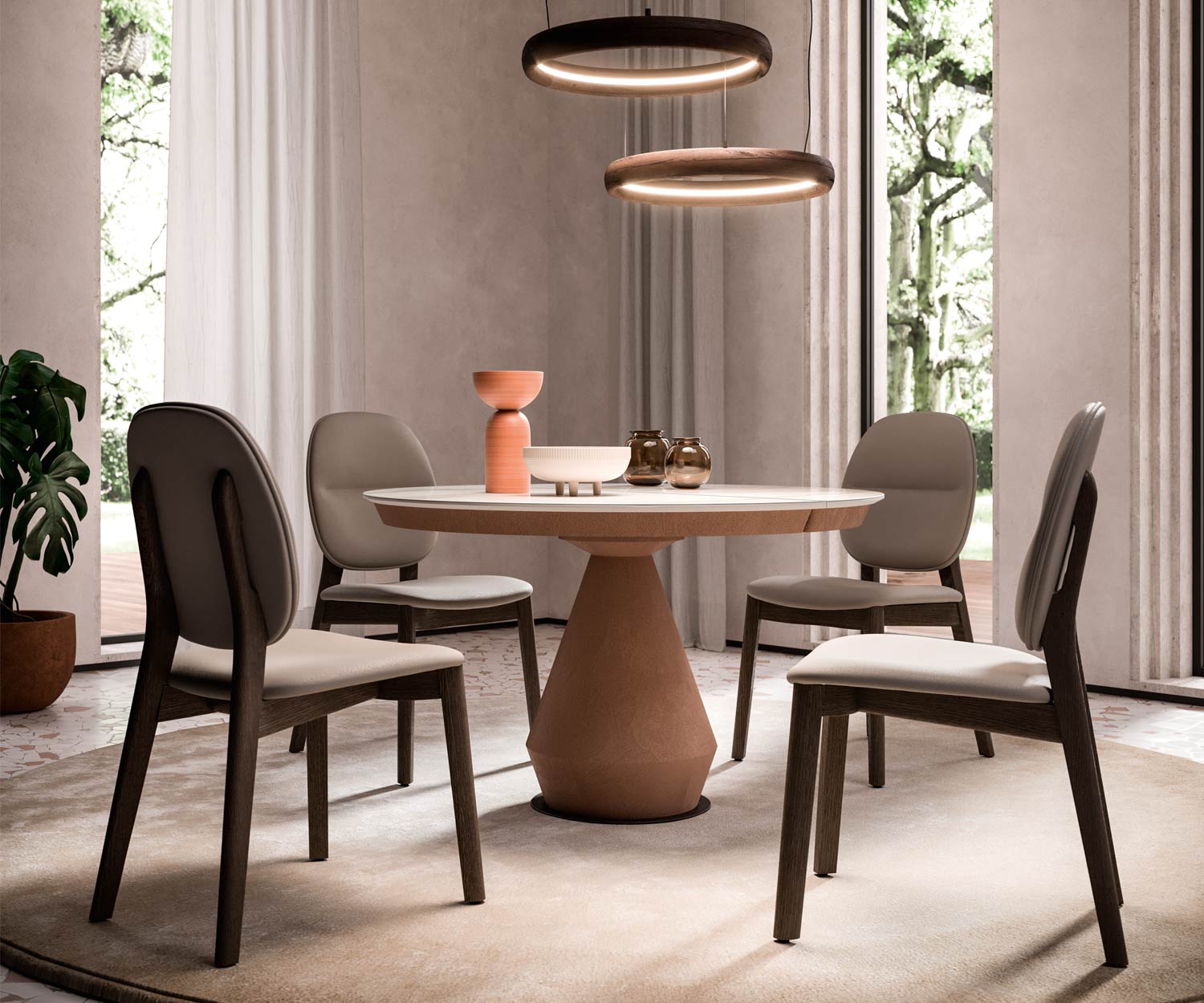 Runder Design Esstisch Kerkamik Tischplatte