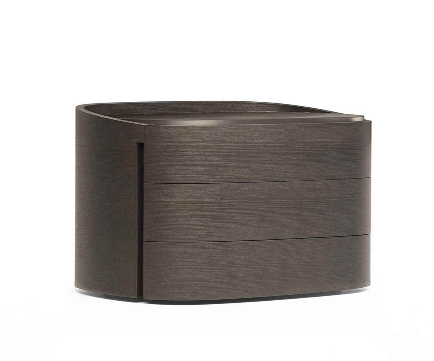 Round chest of drawers from Livitalia in grey oak veneer