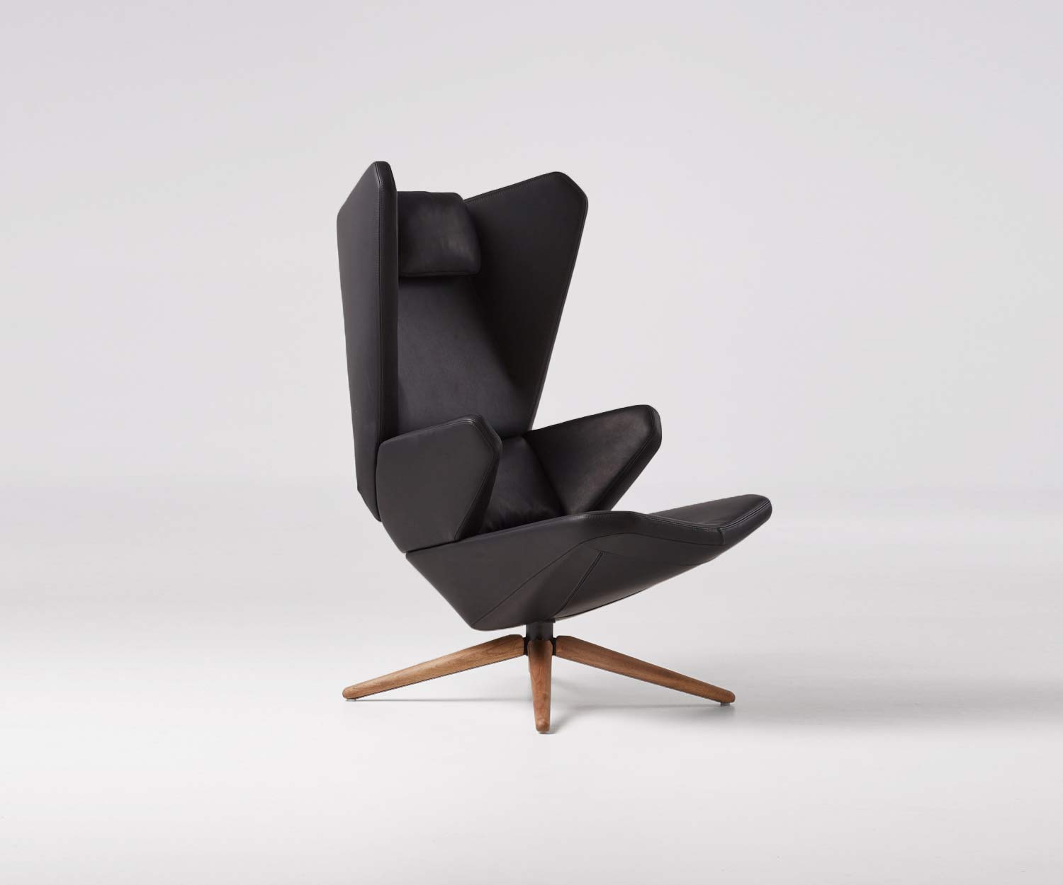 Prostoria Trifidae design stoel in zwart leer