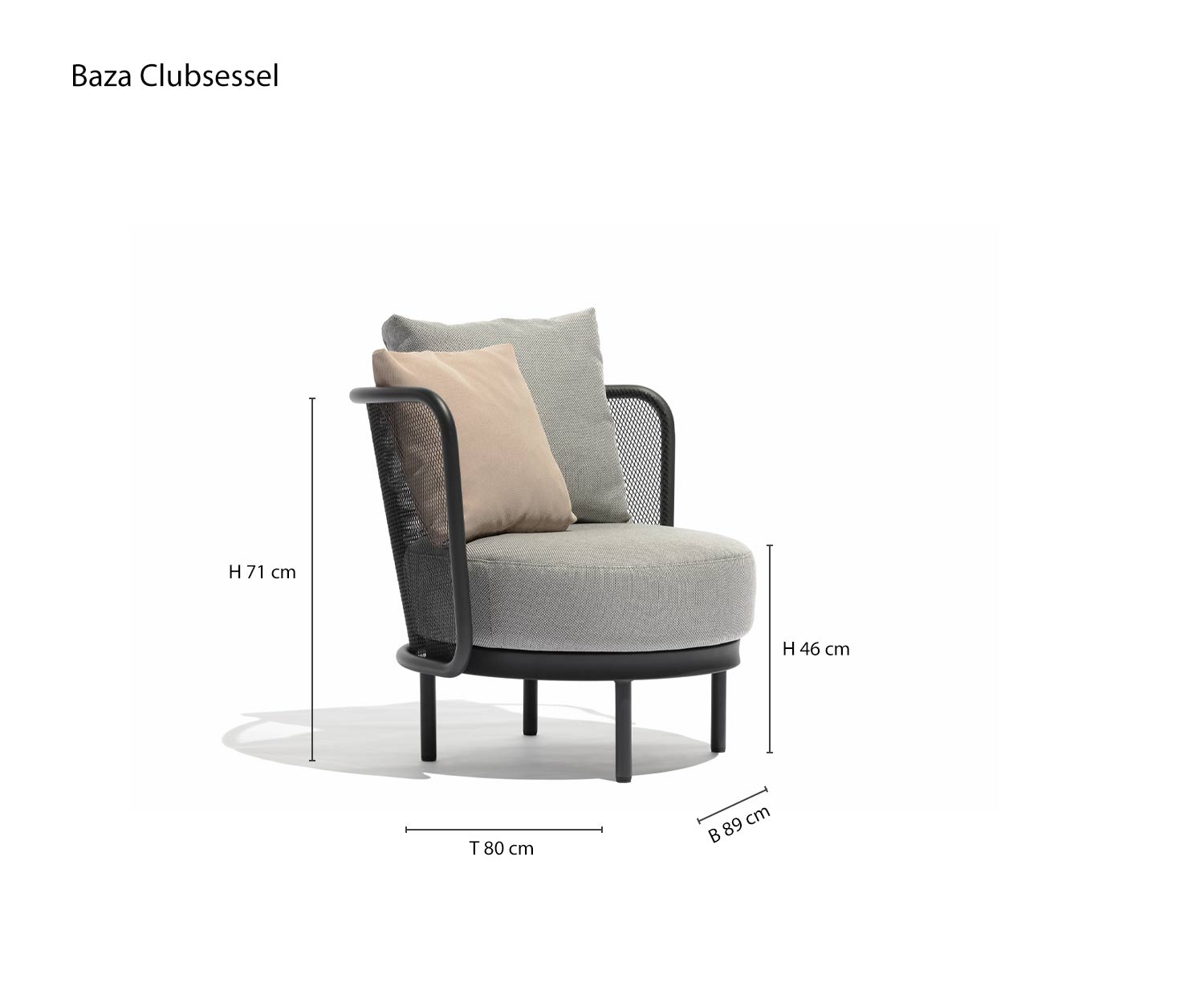 Baza Round Fauteuil de jardin Esquisse Dimensions Dimensions
