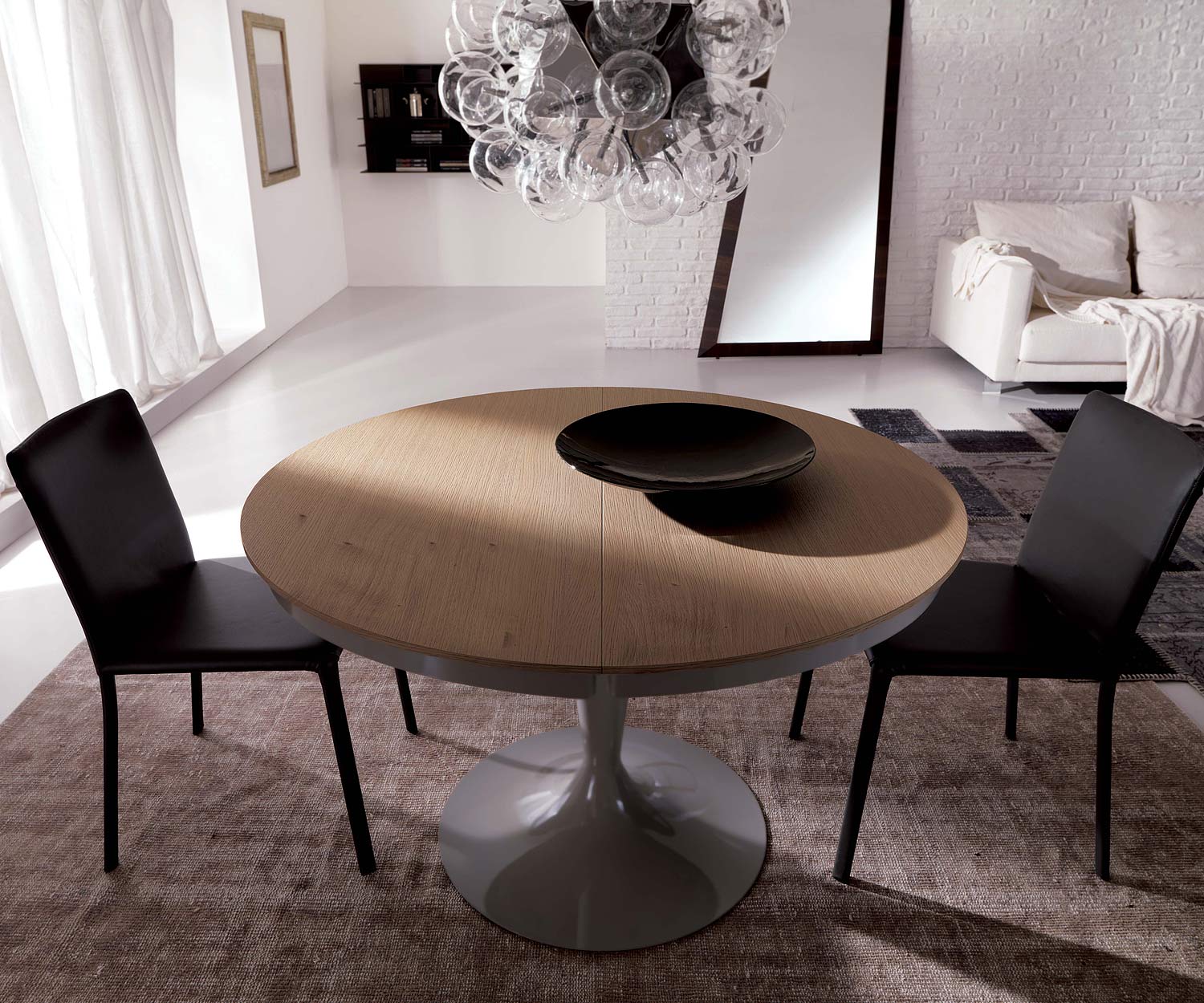 Ozzio Designstoel Lunette leer zwart 