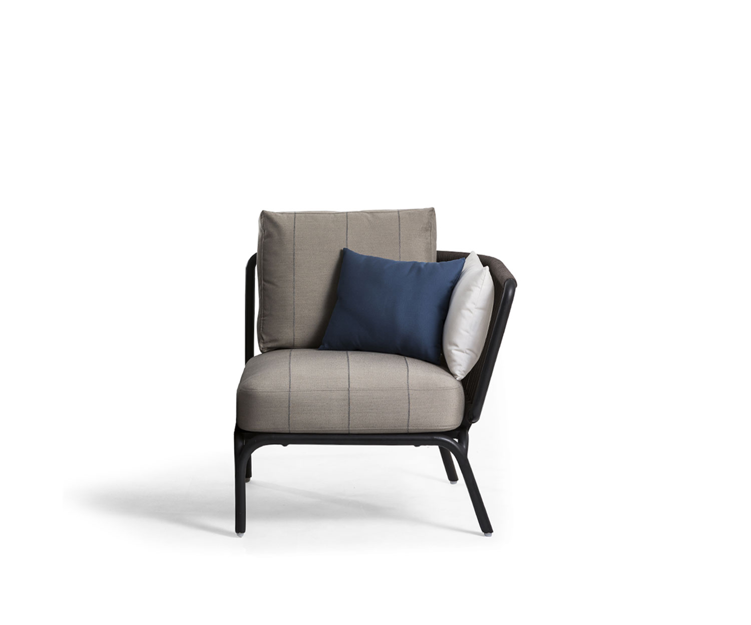 Exclusif Oasiq Yland Canapé d'angle design avec garniture grise