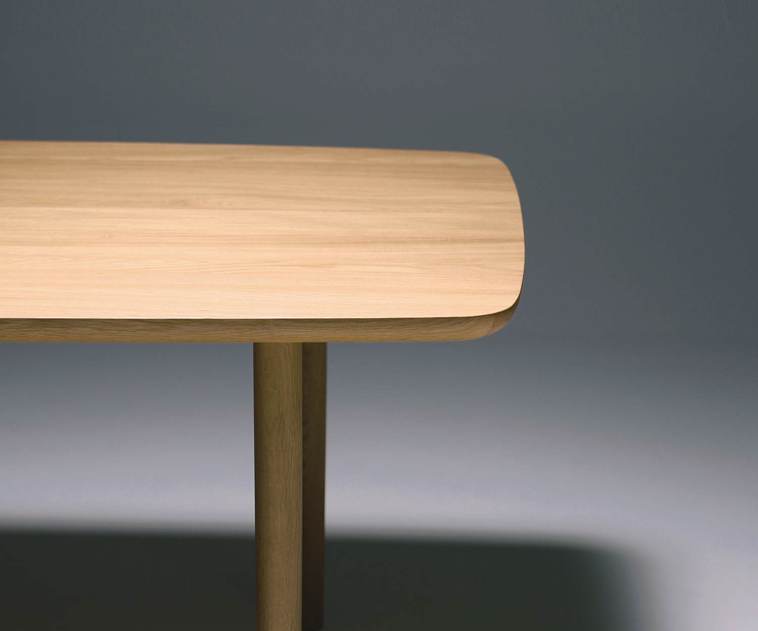 Modern Conde House Kamuy design table in solid oak with edges and legs