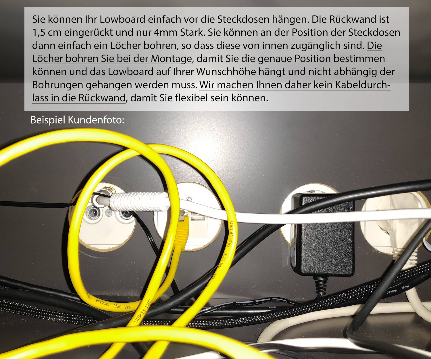 Steckdosen Rüclwand