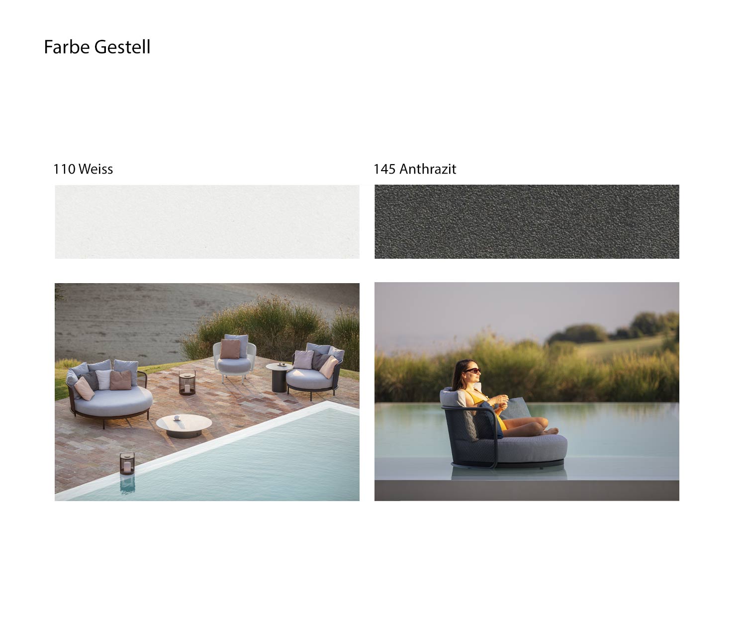 Todus Baza Round Couleur de la structure Blanc Gris Gris foncé Anthracite