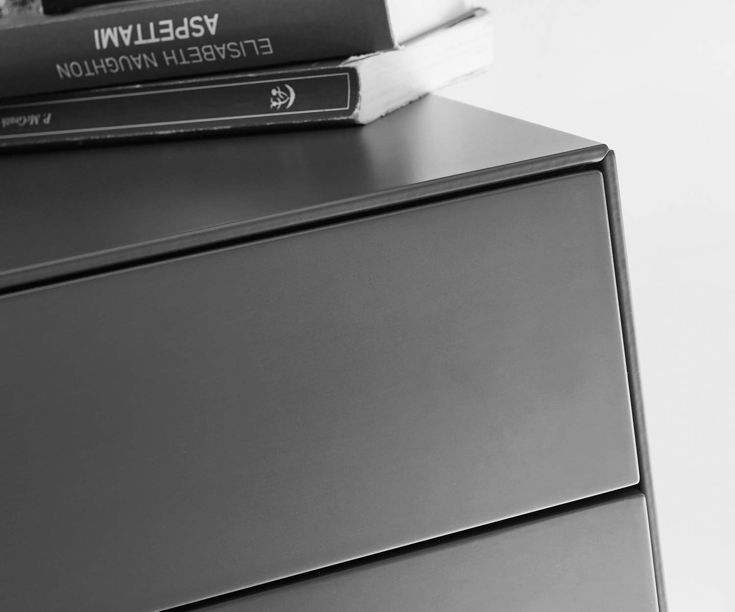 Exklusive Livitalia Ecletto Design Kommode mit Schminktisch in Hellgrau Matt