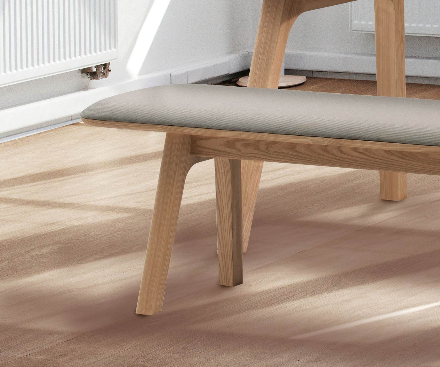 Exklusive Conde House Ten Design Sitzbank in Eiche Natur Matt