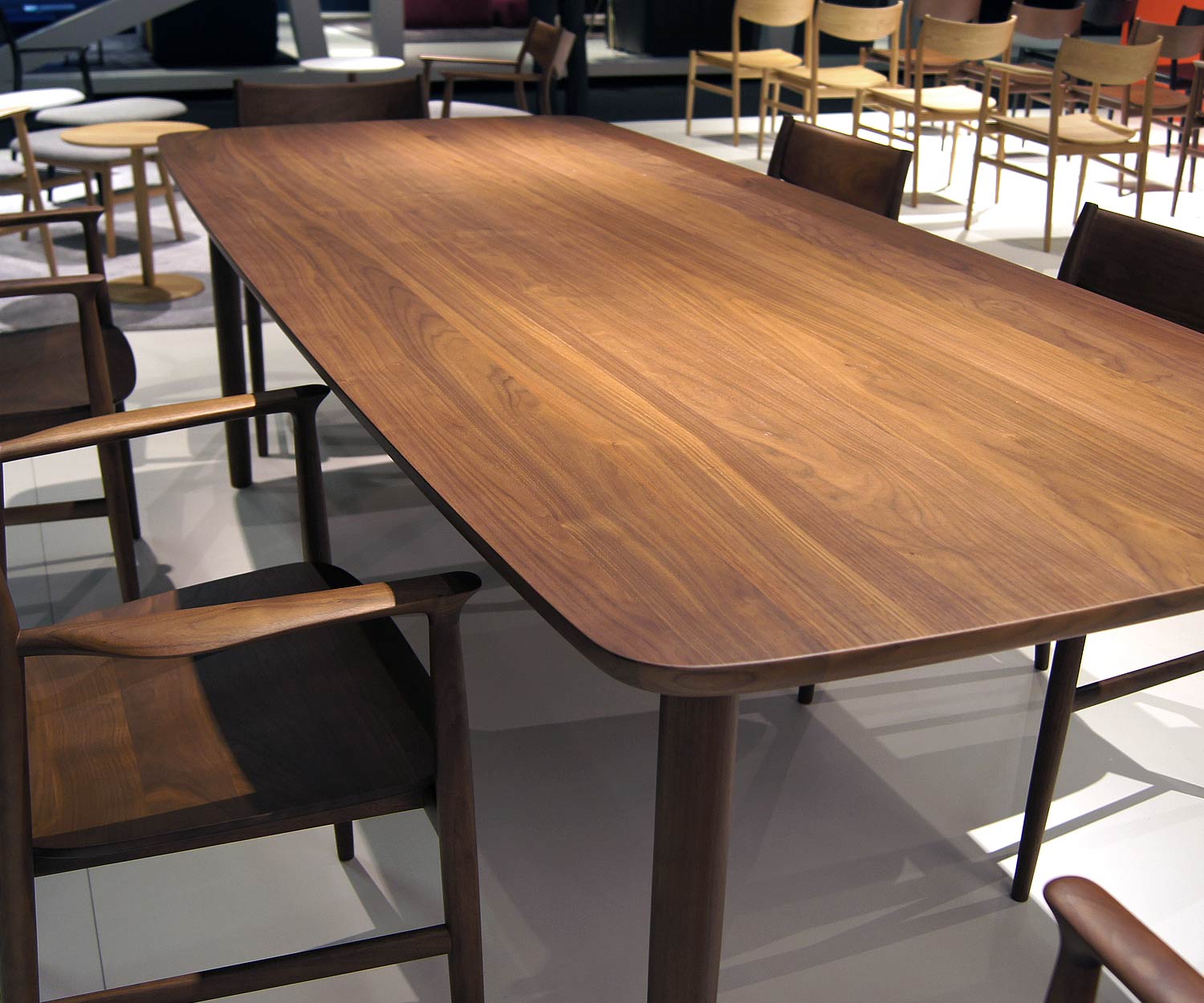 Conde House Kamuy designer table table top in walnut veneer
