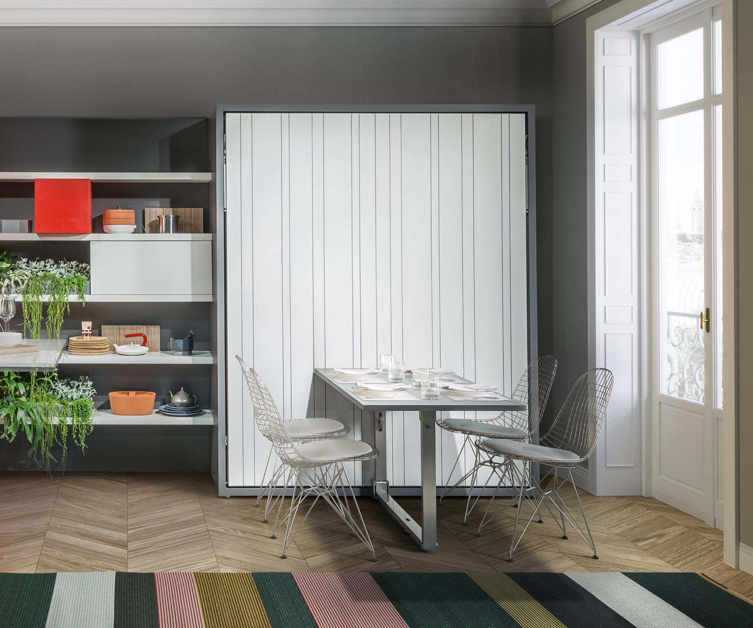 Modernes Clei Penelope 2 Dining Designer Schrankbett mit Esstisch