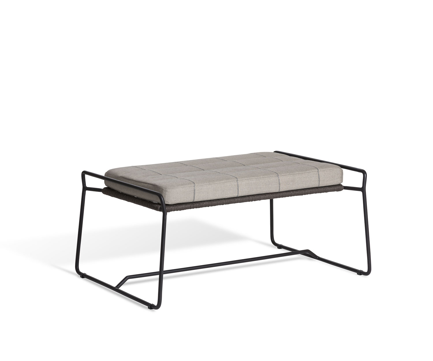 Exclusif Oasiq Sandur Lacets Tabouret design en gris foncé lacé avec coussin Gris