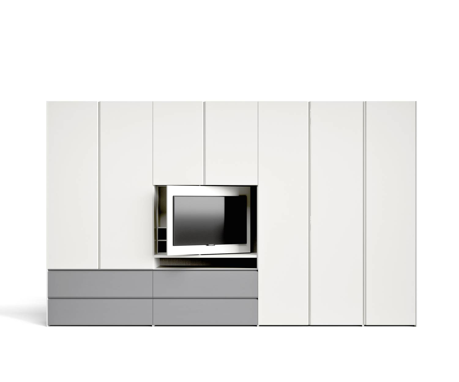 Moderner Design Kleiderschrank Gola TV Fach Element von Novamobili 