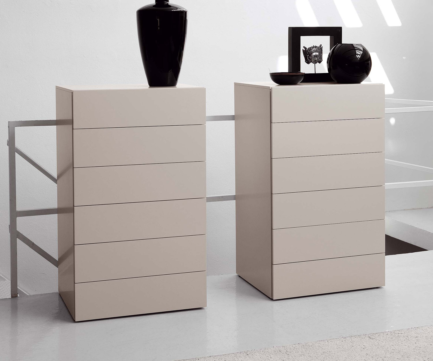 Novamobili Design Kommode Easy 6 Schubladen weiß glänzend B 54cm