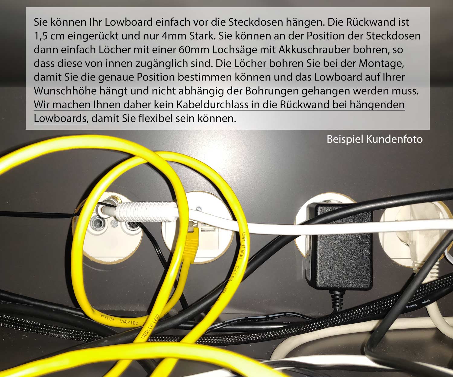 Stopcontacten achterwand