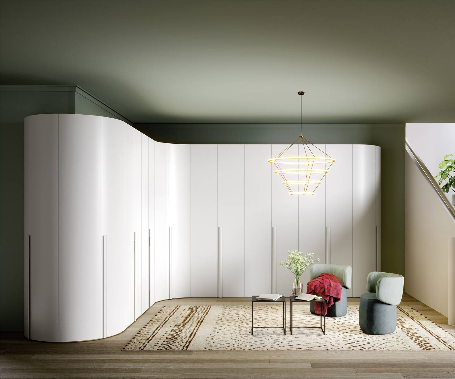 Exklusiver Novamobili Runder Designer Kleiderschrank Alfa Curvo