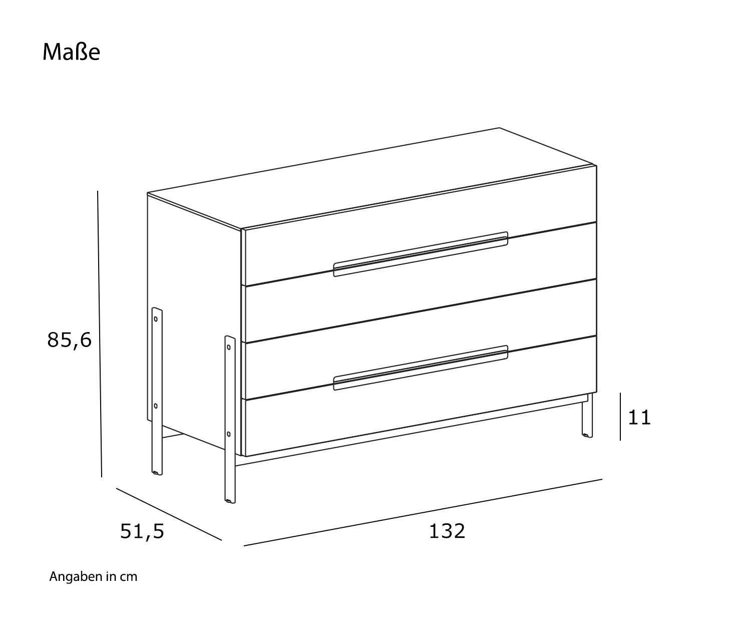 High-quality Novamobili Designer chest of drawers Float Sketch Dimensions Sizes